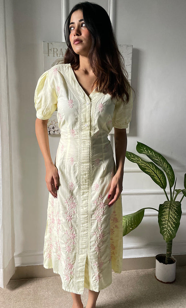 Lucknowi Handcrafted Cotton Chikankari Dress