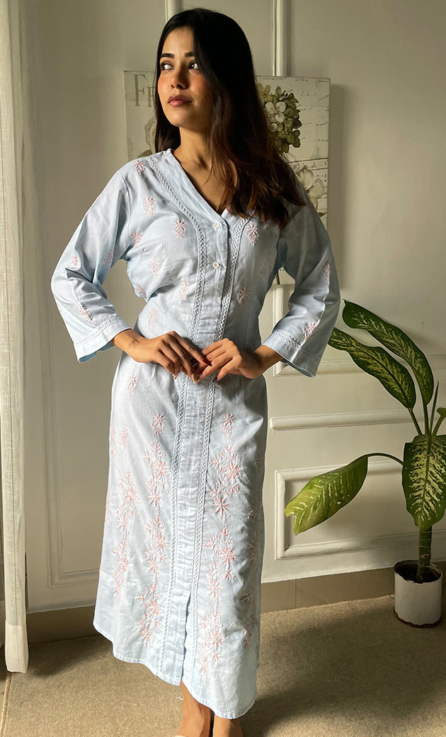 Lucknowi Handcrafted Cotton Chikankari Dress