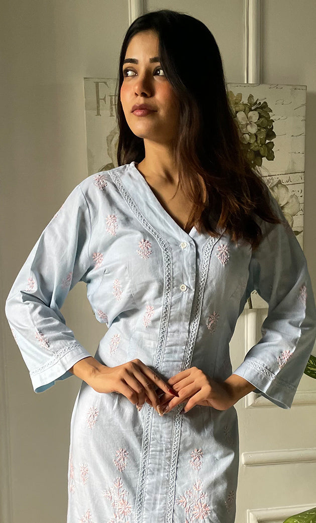 Lucknowi Handcrafted Cotton Chikankari Dress