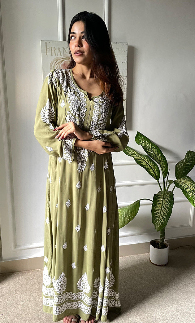 Lucknowi Handcrafted Cotton Chikankari Dress