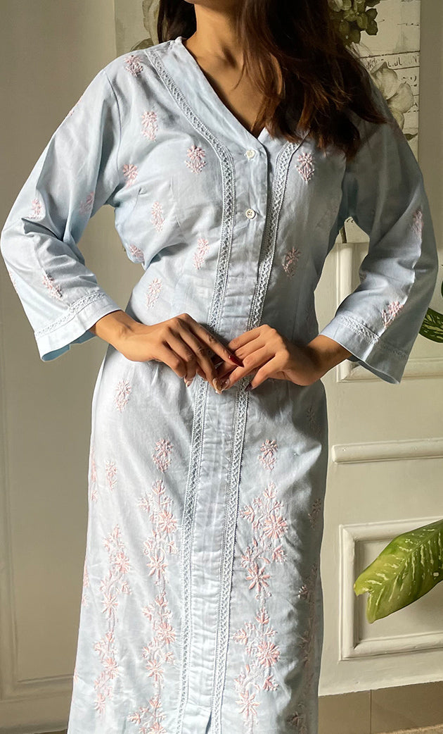 Lucknowi Handcrafted Cotton Chikankari Dress