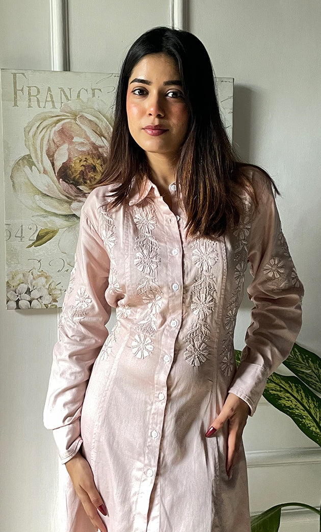 Lucknowi Handcrafted Cotton Chikankari Dress