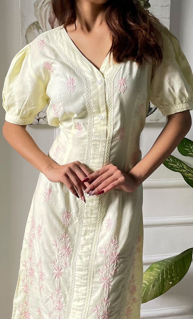 Lucknowi Handcrafted Cotton Chikankari Dress