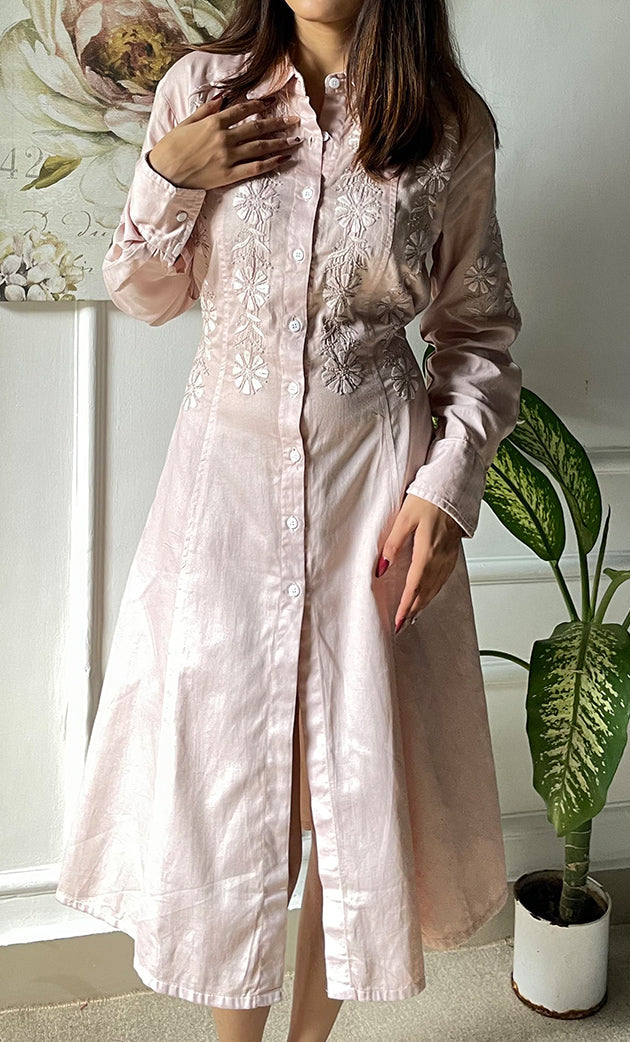 Lucknowi Handcrafted Cotton Chikankari Dress