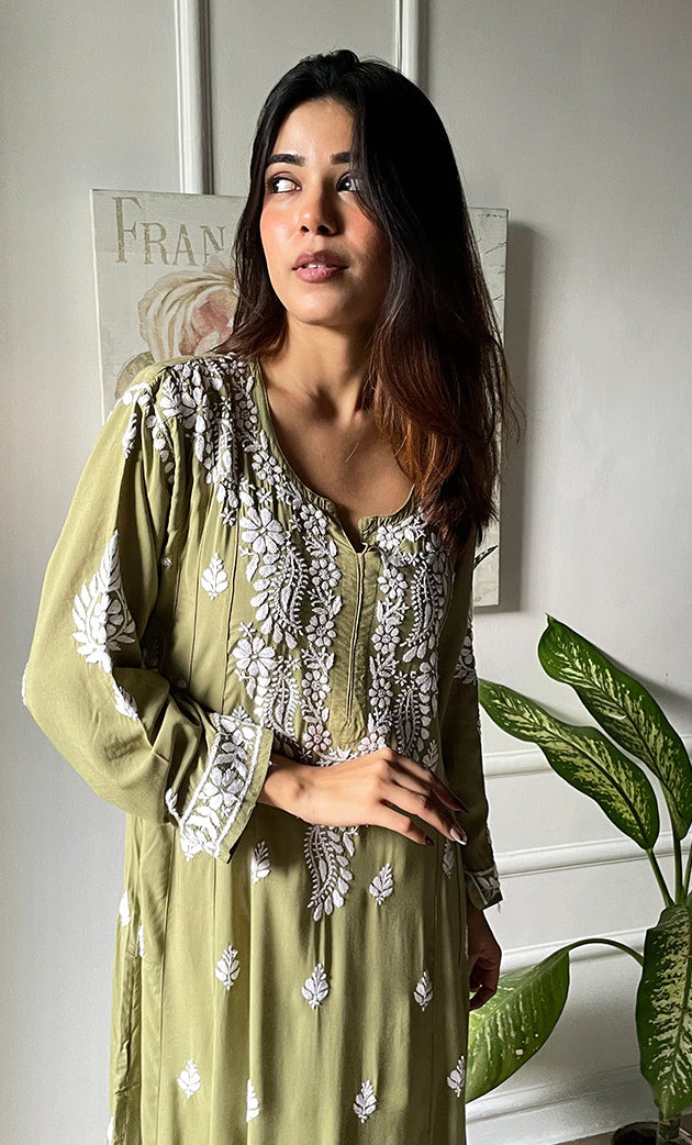 Lucknowi Handcrafted Cotton Chikankari Dress