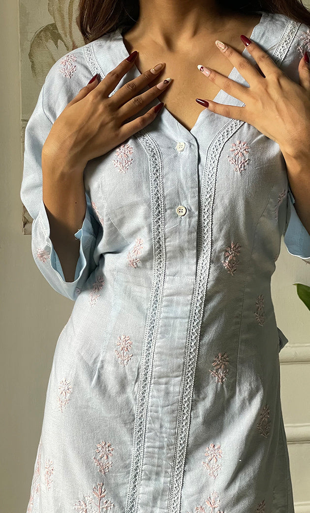 Lucknowi Handcrafted Cotton Chikankari Dress