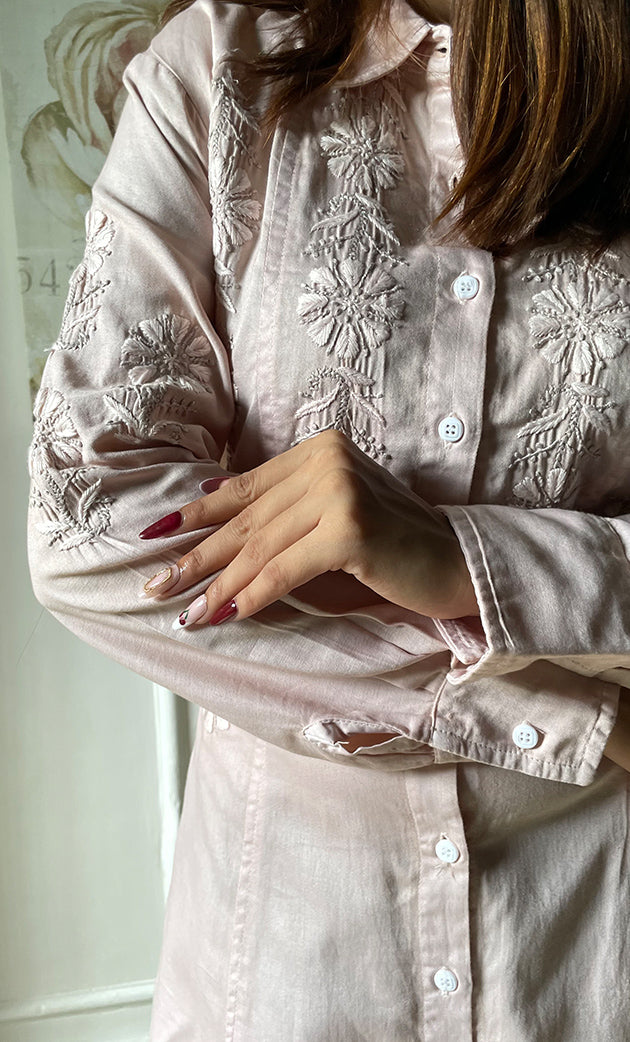 Lucknowi Handcrafted Cotton Chikankari Dress