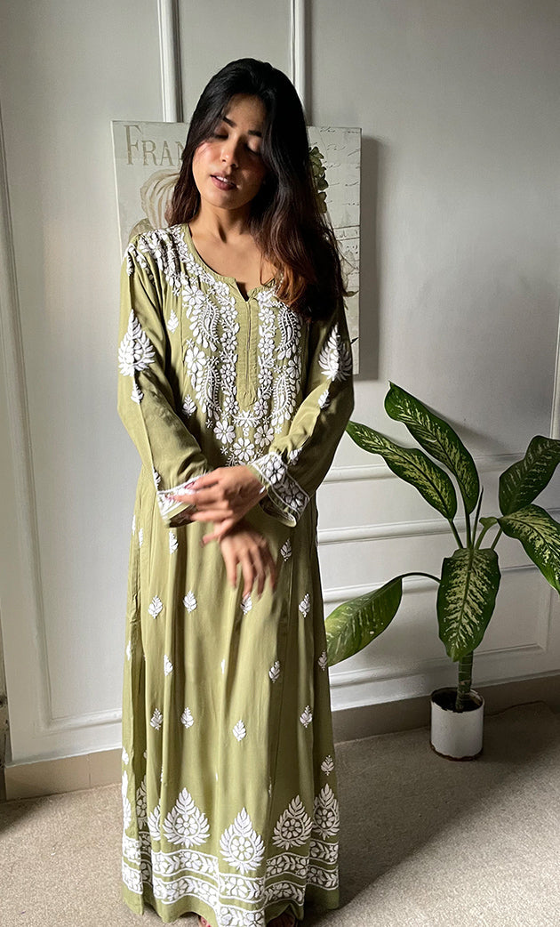 Lucknowi Handcrafted Cotton Chikankari Dress